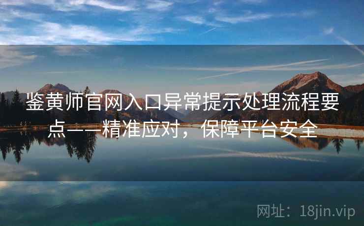 鉴黄师官网入口异常提示处理流程要点——精准应对，保障平台安全