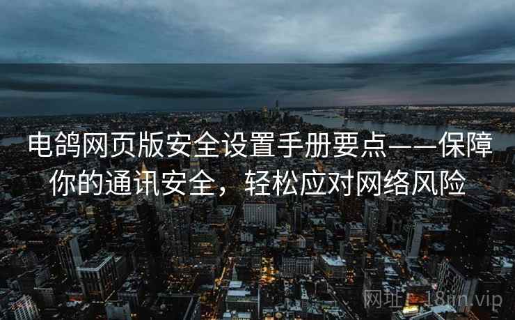 电鸽网页版安全设置手册要点——保障你的通讯安全，轻松应对网络风险