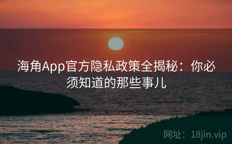 海角App官方隐私政策全揭秘：你必须知道的那些事儿